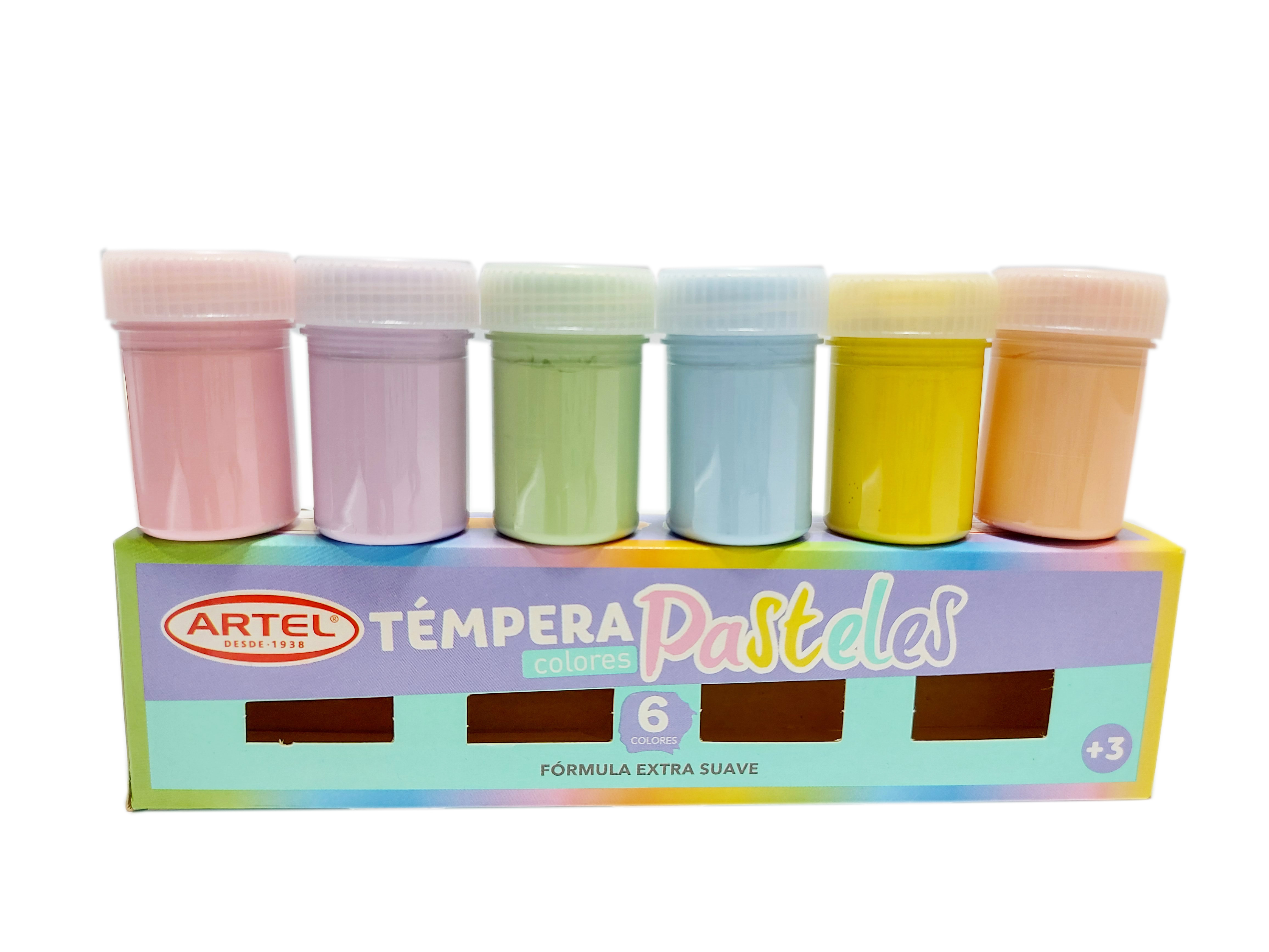 Tempera Colores Pasteles Artel 6 unidades