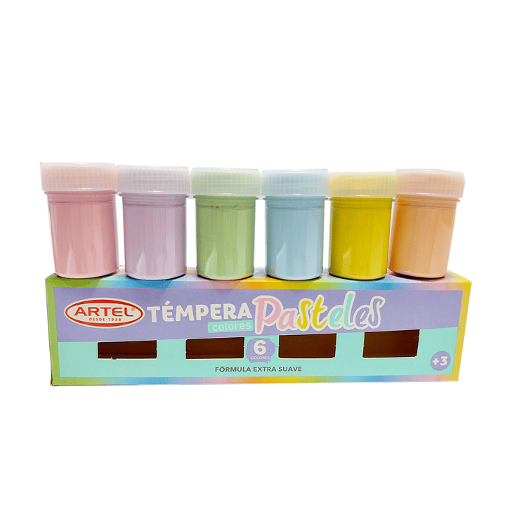 Tempera Colores Pasteles Artel 6 unidades 1