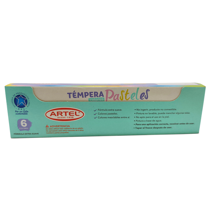 Tempera Colores Pasteles Artel 6 unidades 4