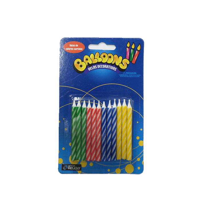 Vela de Colores Ballons 24 unidades 1