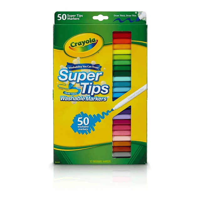 Marcadores Lavables - Super Tips - Crayola - 50 Unidades
