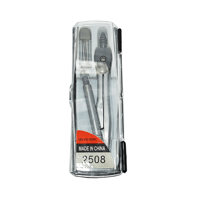 Compas Metálico Con porta Minas Y Estuche Plástico - 2508 2