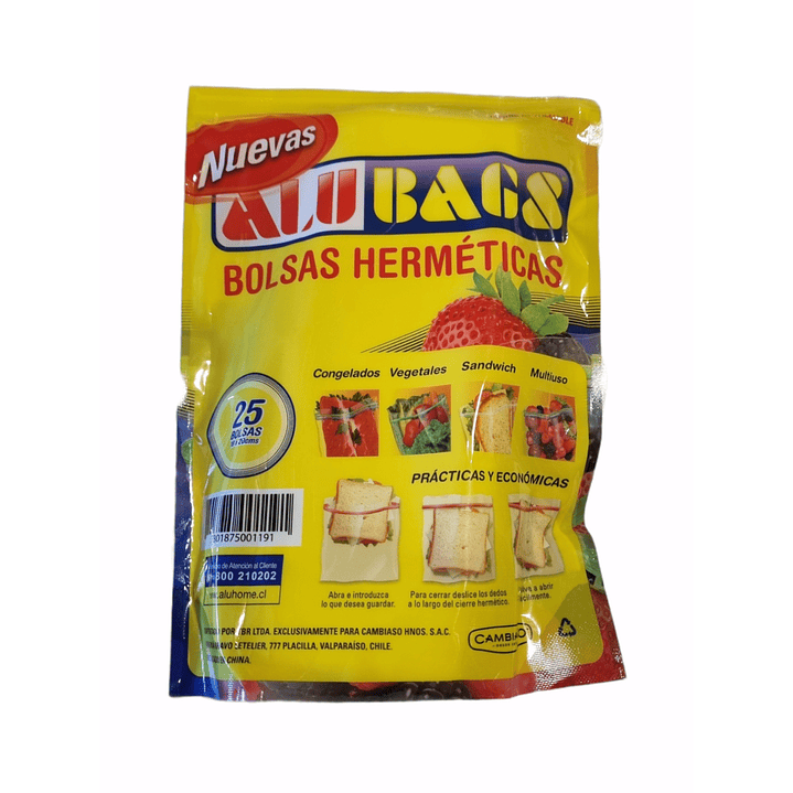 Pack 25 Bolsas Herméticas Alubags 18x20cms 2