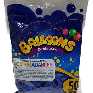 Bolsa Globo Liso  N°9  - Balloons 50 Unidades Colores