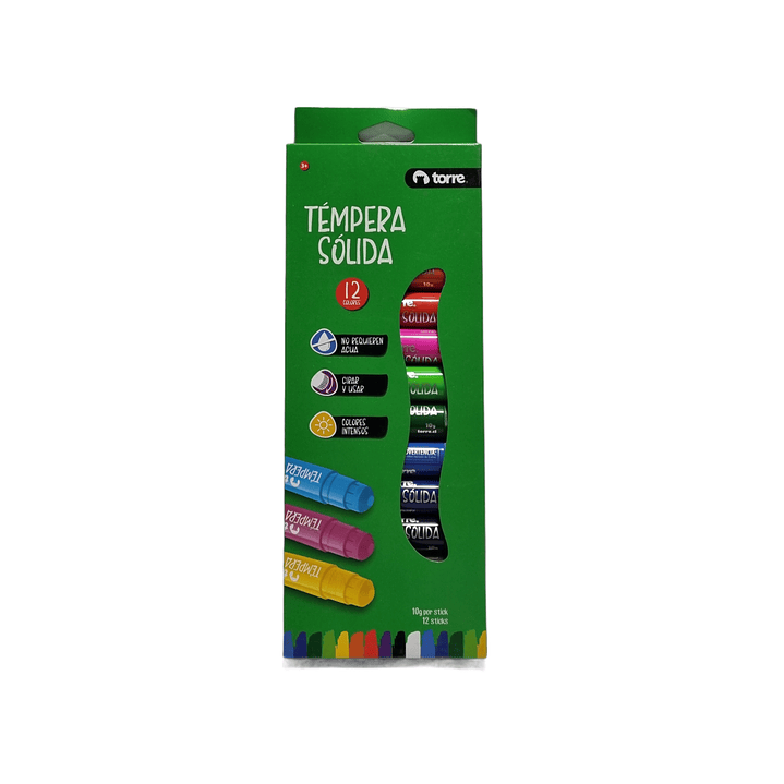 Tempera Solida Torre 12 Colores 1