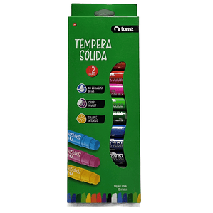 Tempera Solida Torre 12 Colores