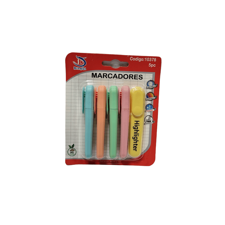 Pack 5 Destacadores Colores Pasteles 1