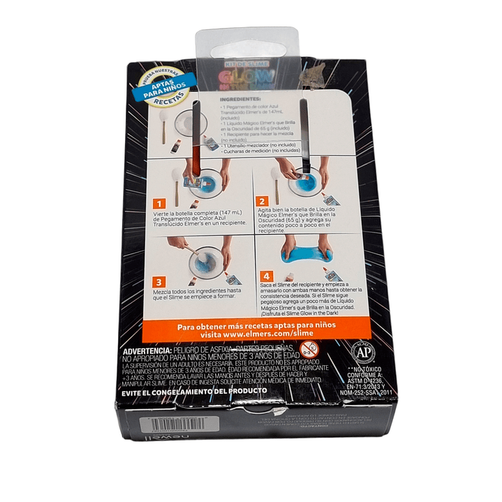 Kit de Slime Brilla en la Oscuridad ELEMER´S 2