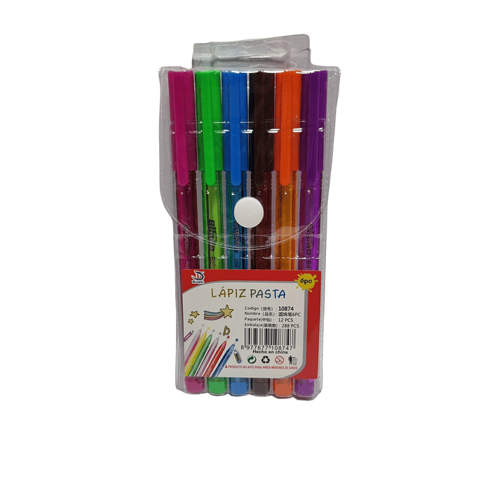 Pack Lápiz Pasta 6 Colores - 10874 1