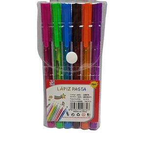 Pack Lápiz Pasta 6 Colores - 10874