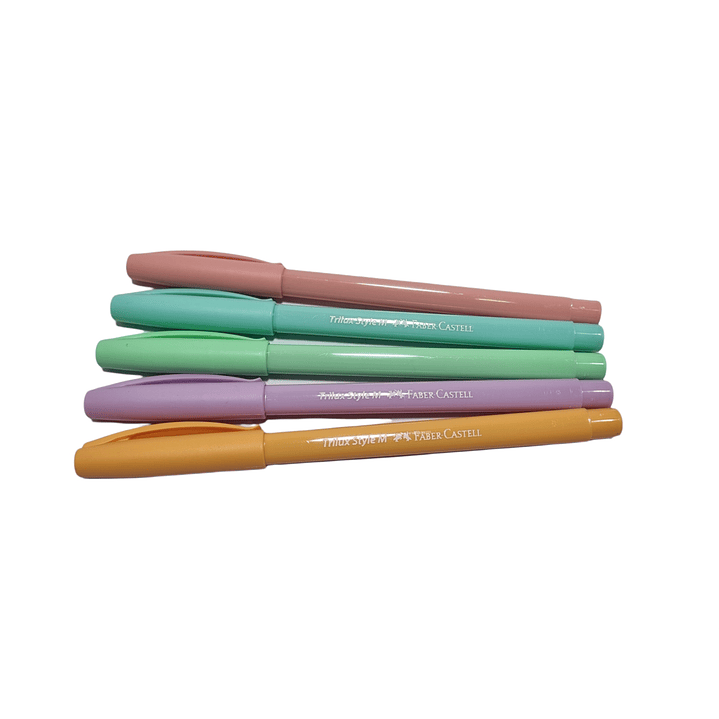 Pack 5 Bolígrafos Faber Castell Trilux colores Pastel 3