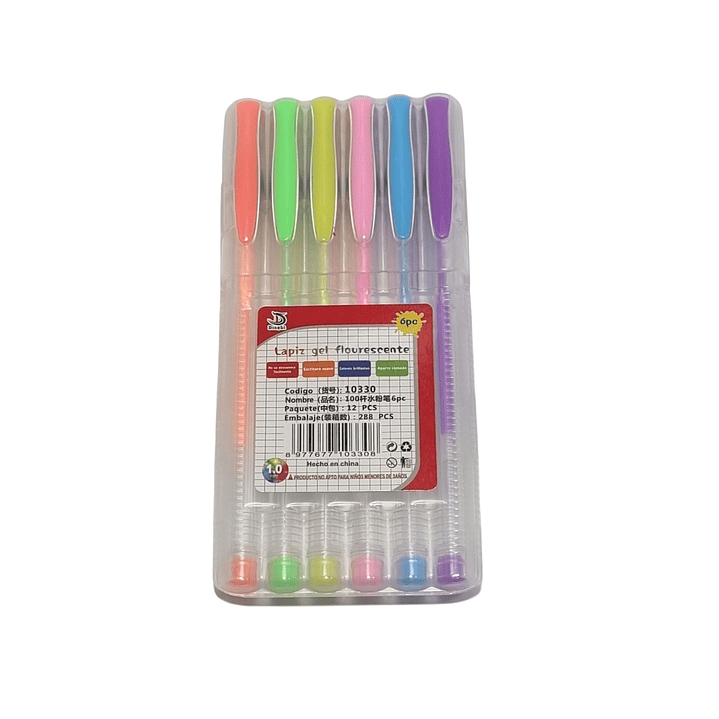 Set 6 Lápices Gel Colores Pasteles - 10330 1