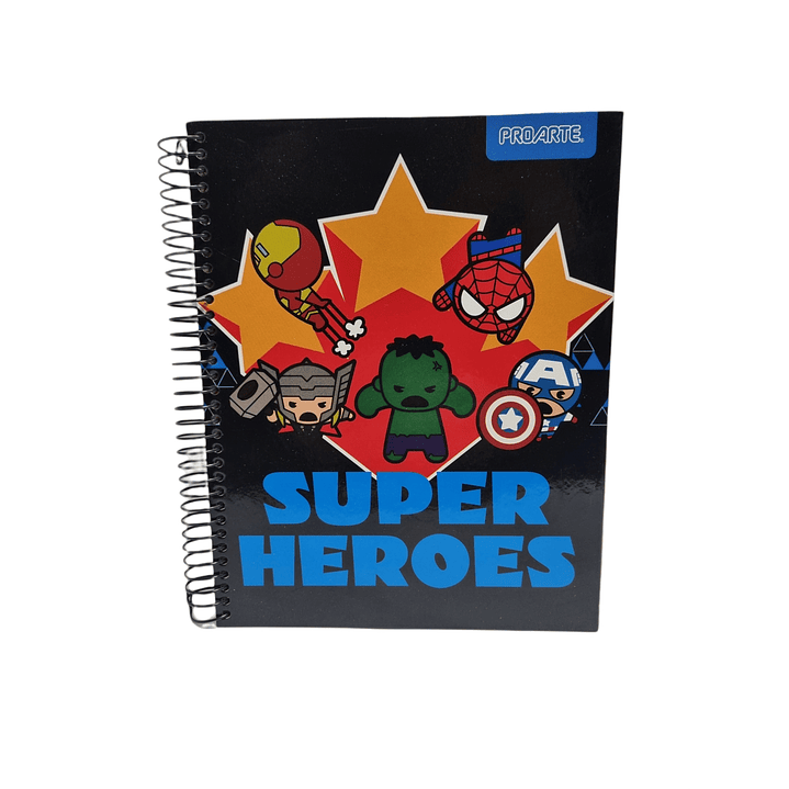 Cuaderno 3 materias MARVEL Proarte 150Hjs 16.8x21.5Cms 2