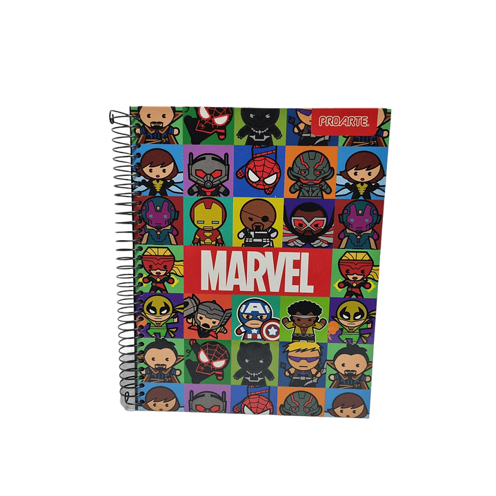 Cuaderno 3 materias MARVEL Proarte 150Hjs 16.8x21.5Cms 4