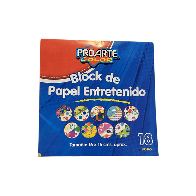 Block Papel entretenido 16 X16 Cms Proarte 18 Hjs