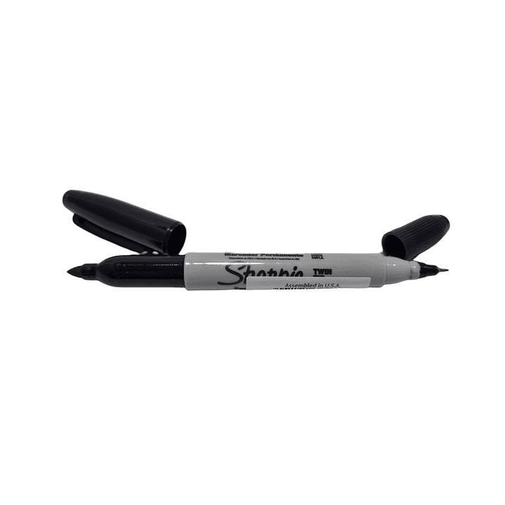 Plumón marcador doble punta sharpie Negro 4