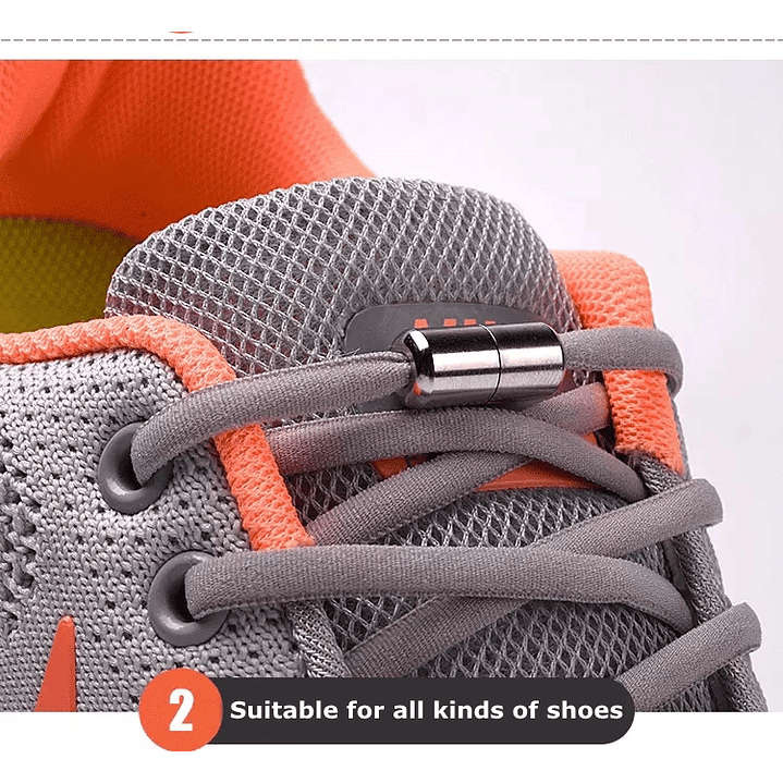 Cordones Elásticos Para Zapatillas Premium Cierre Metálico 2