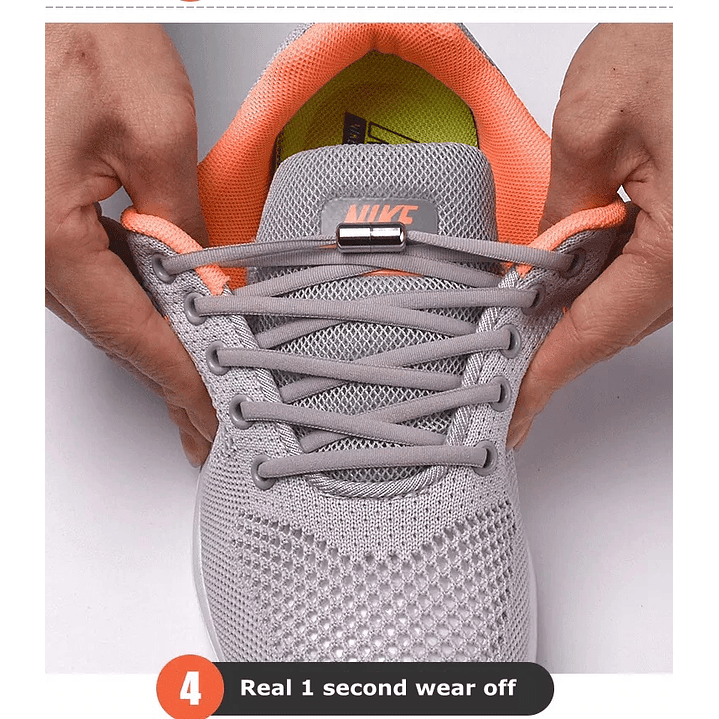 Cordones Elásticos Para Zapatillas Premium Cierre Metálico 3