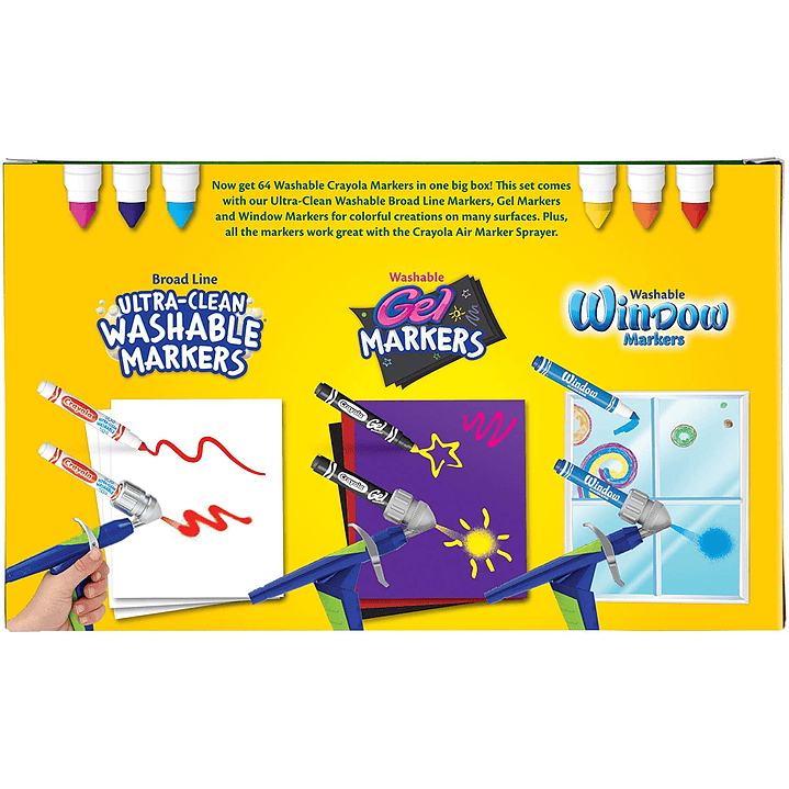 Plumón - Marcador Lavable Crayola 64 Unidades 4