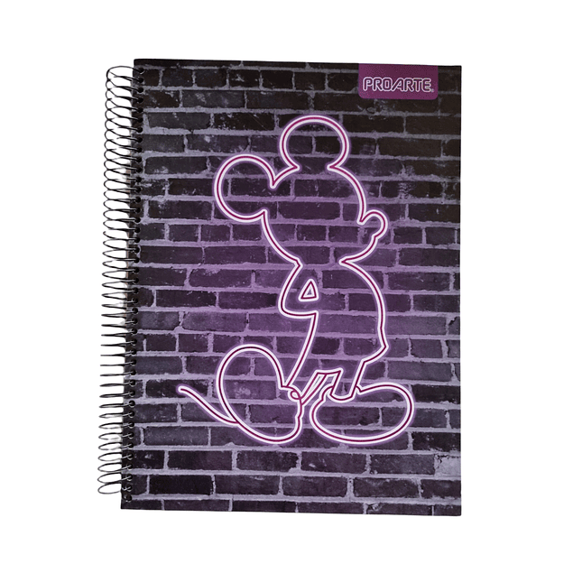 Cuaderno 3 materias Mickey Mouse Proarte 150Hjs 20.5x28Cms