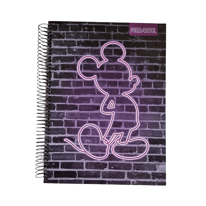 Cuaderno 3 materias Mickey Mouse Proarte 150Hjs 20.5x28Cms 2