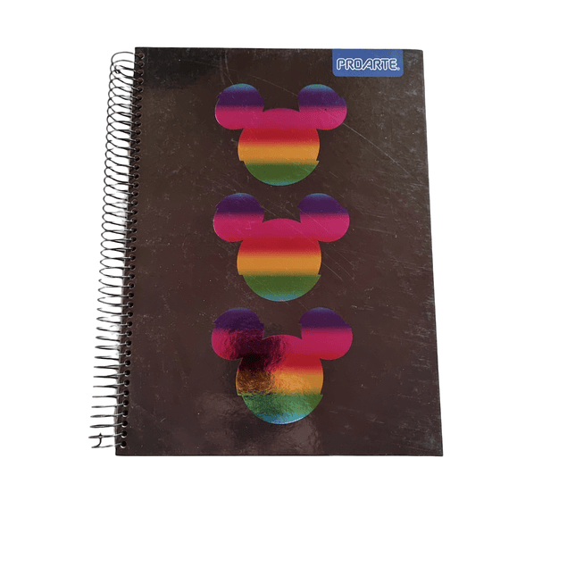 Cuaderno 3 materias Mickey Mouse Proarte 150Hjs 20.5x28Cms