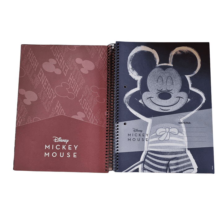 Cuaderno 3 materias Mickey Mouse Proarte 150Hjs 20.5x28Cms 6