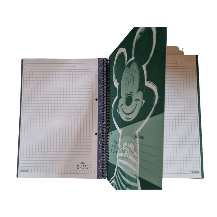 Cuaderno 3 materias Mickey Mouse Proarte 150Hjs 20.5x28Cms 8