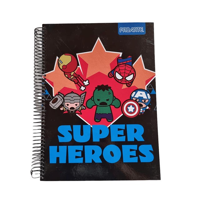 Cuaderno 3 materias MARVEL Proarte 150Hjs 20.5x28Cms