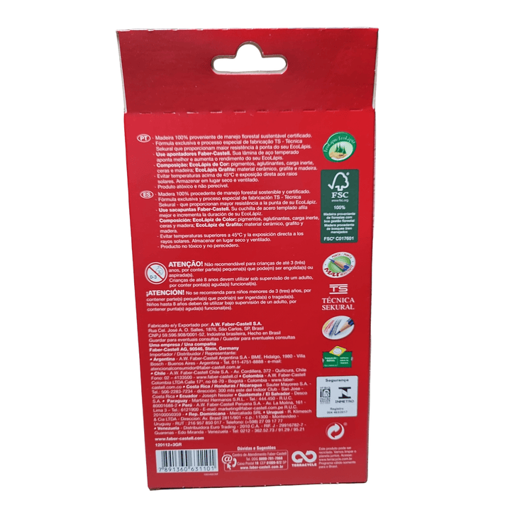 Caja 12 Lapices de colores + 3 lapices grafito Faber-Castell 2