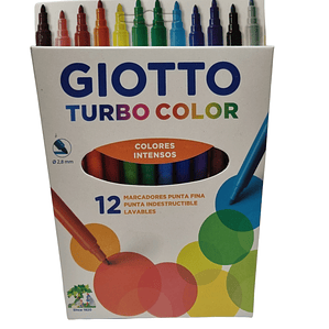 Lapices Scripto-Marcador Fino Giotto Turbo Color 12 colores