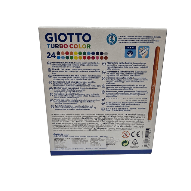 Lapices Scripto-Marcador Fino Giotto Turbo Color 24 colores