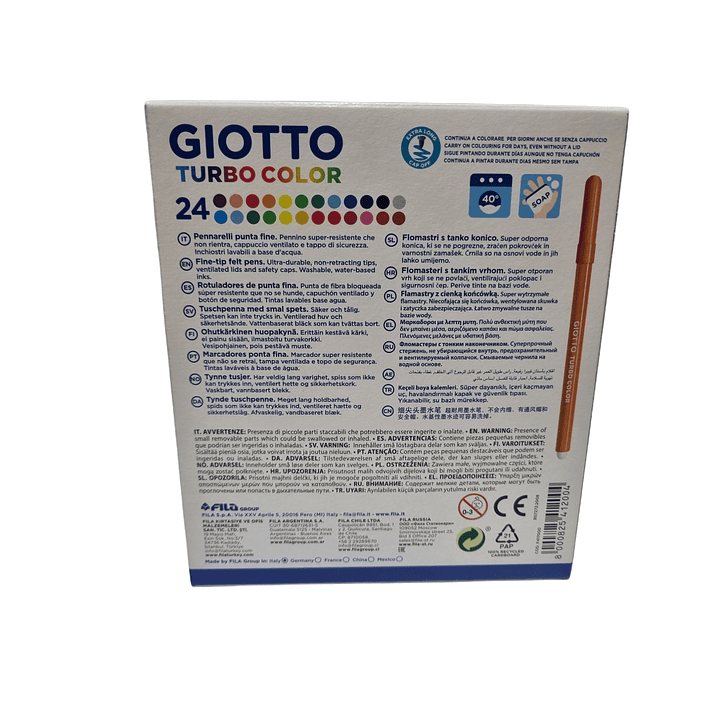 Lapices Scripto-Marcador Fino Giotto Turbo Color 24 colores 2