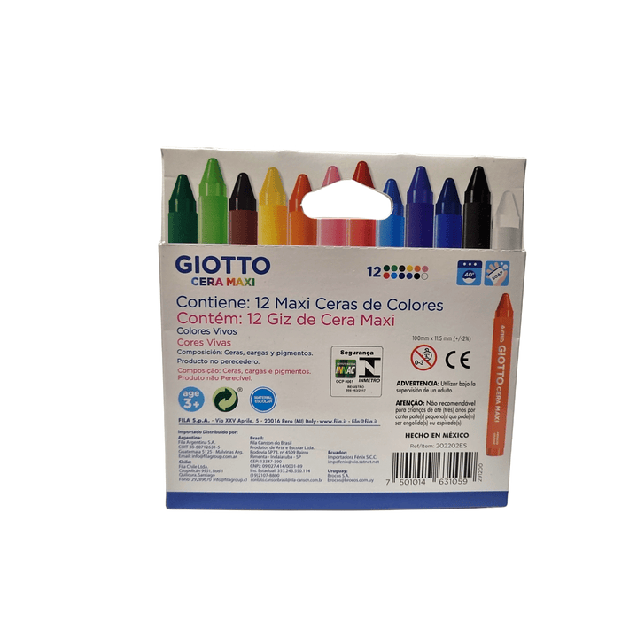 Lápices Giotto Cera Maxi 12 colores 2