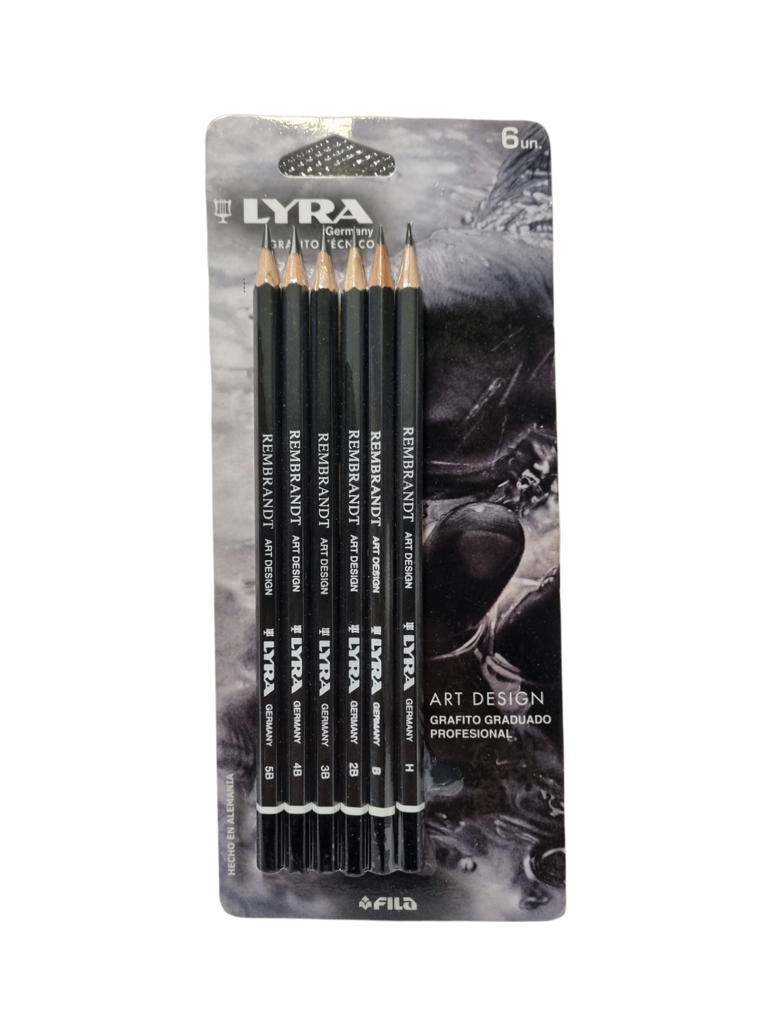 Pack 6 Lapices grafito técnicos Lyra H-B-2B-3B-4B-5B