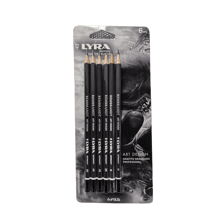 Pack 6 Lapices grafito técnicos Lyra H-B-2B-3B-4B-5B 1