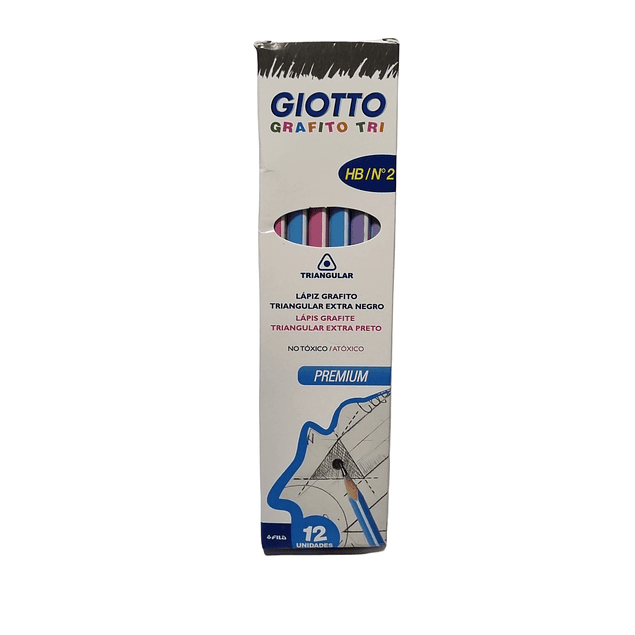 Caja Lapices grafito Triangular Giotto Celeste - Rosado - Morado