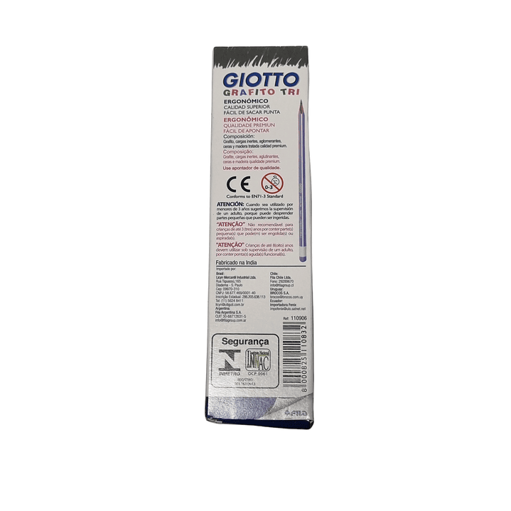 Caja Lapices grafito Triangular Giotto Celeste - Rosado - Morado 4