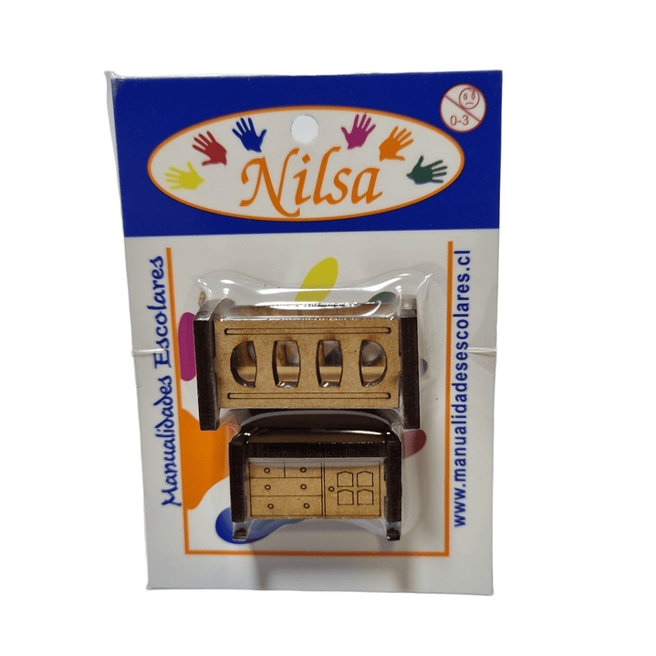 Pack dormitorio Bebe para maqueta Corte laser /Nilsa 1