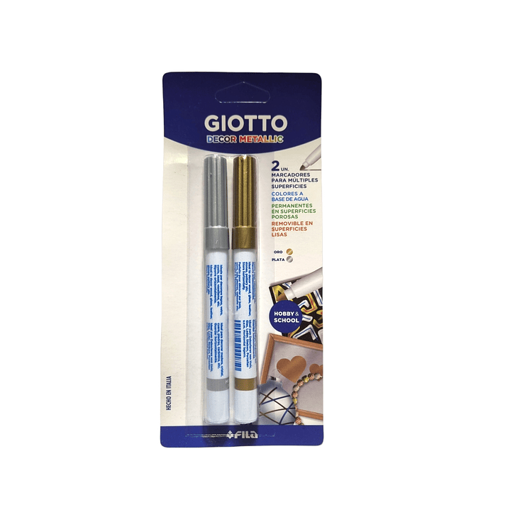 Set plumón dorado y plateado Giotto 5