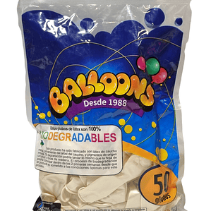 Bolsa Globo Perlado Colores N°9 -Balloons 50 unidades