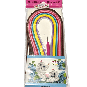 Set Papel cortado Quilling Filigrana 20 colores + Herramienta de Enrrolado