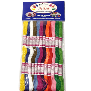 Hilo de bordar 12 Colores 8 Metros Cada Color /Nilsa