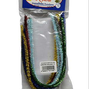 Limpia Pipa Metalizada Colores surtidos 12 unidades  /Nilsa