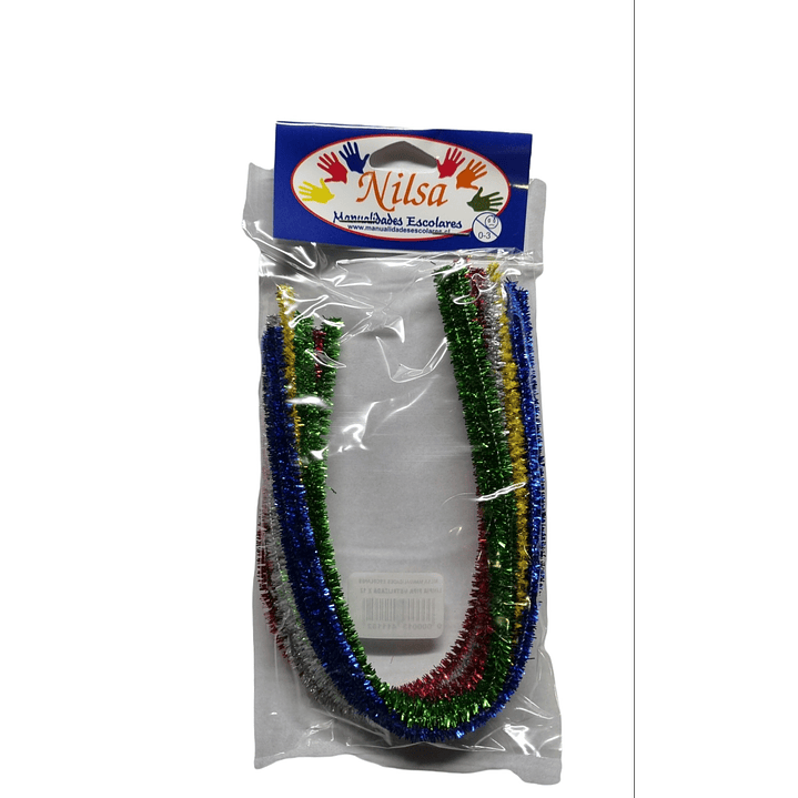 Limpia Pipa Metalizada Colores surtidos 12 unidades  /Nilsa 2