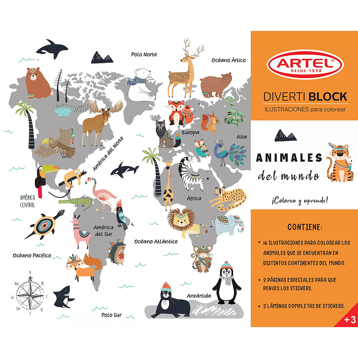 Divertí Block  Artel  Animales del mundo 1