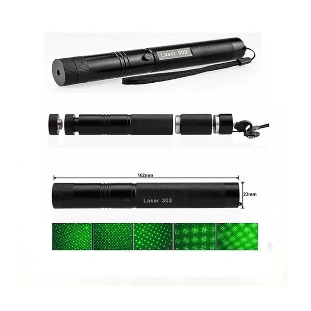 Puntero Laser Verde 303 Potente 532nm + Bateria + Cargador