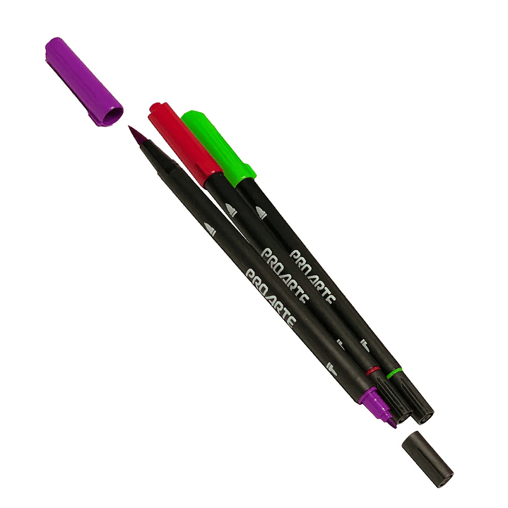 Marcadores Proarte Doble Punta 12 Colores Lettering 2