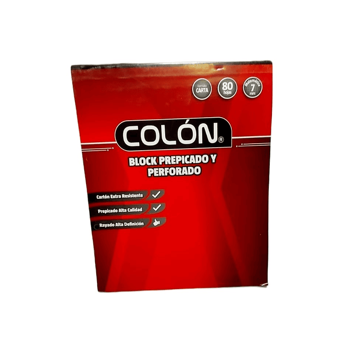 Block prepicado y perforado tamaño carta Colon Cuadriculado  1