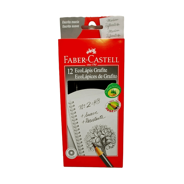 Pack 12 Lápices Grafito N°2 HB Redondo Faber-Castell